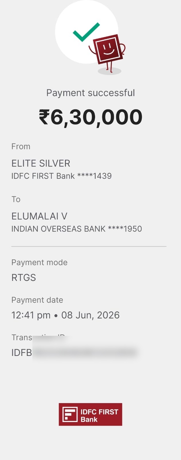 Customer Payment Proof